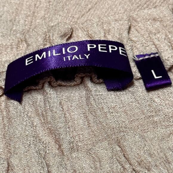 EMILIO PEPE Italy Dusty Rose Pink On or Off Shoulder Blouse Top Sz L - Picture 10 of 11